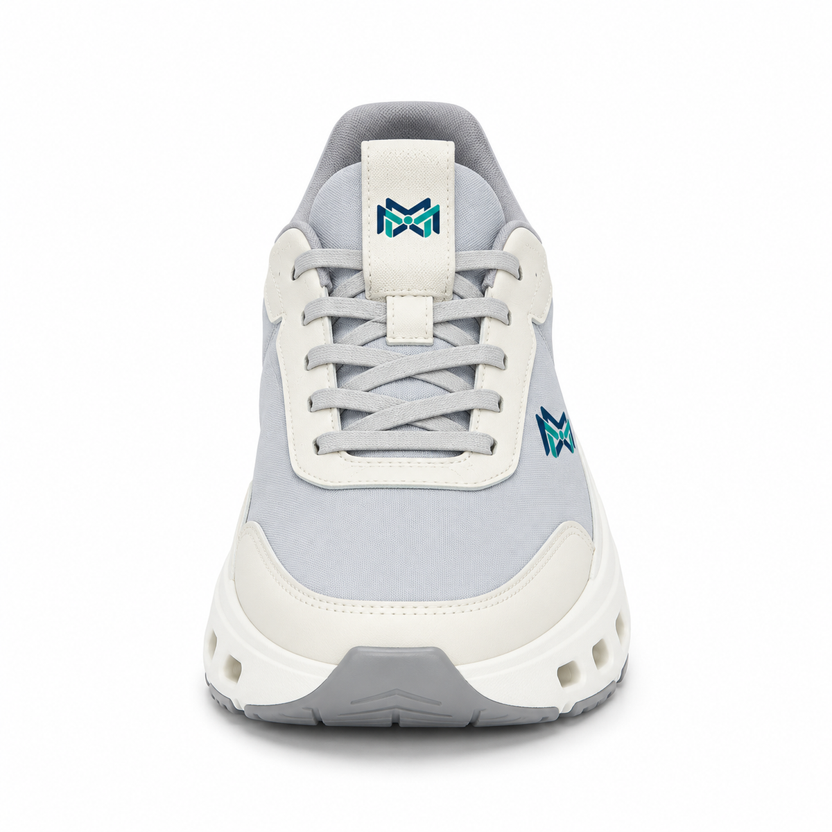 MM Deals Hub Light Gray & Ivory Lace-Up Sneakers