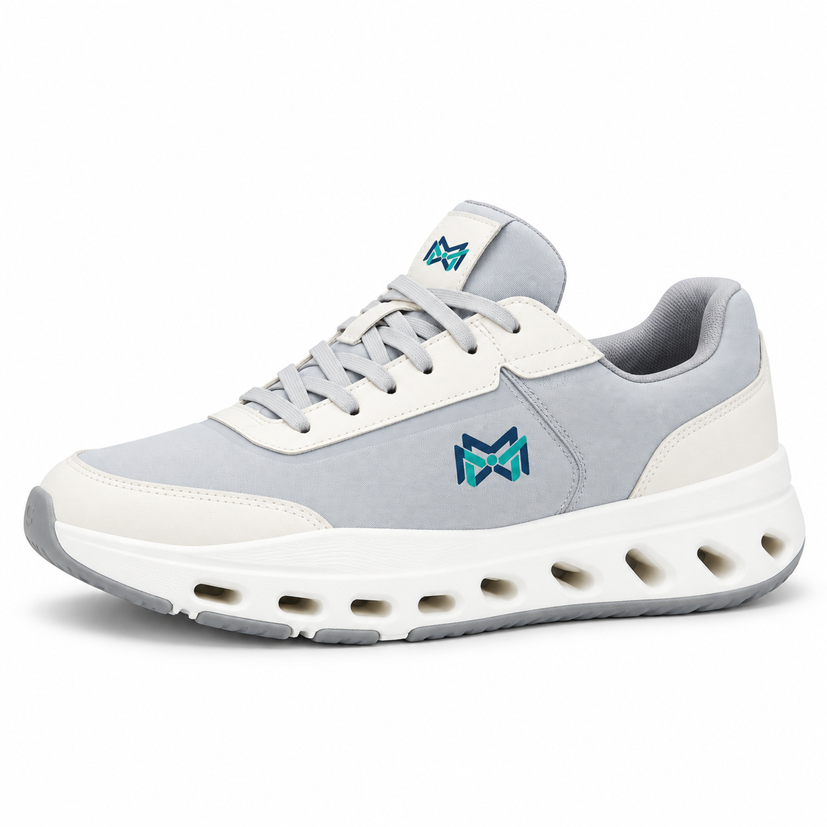 MM Deals Hub Light Gray & Ivory Lace-Up Sneakers