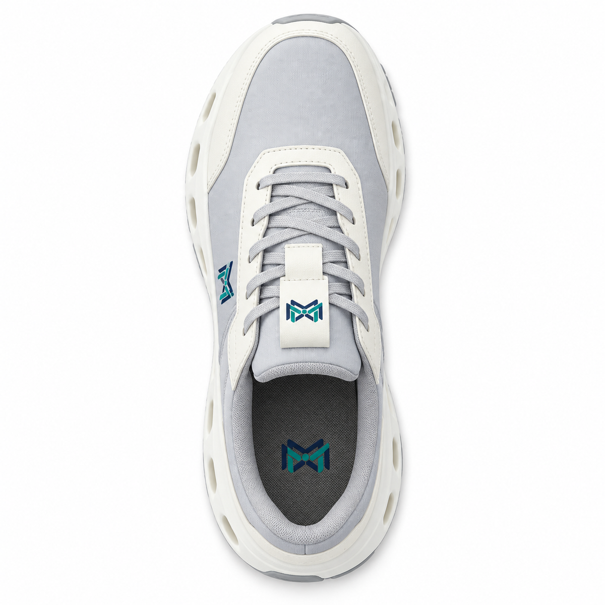 MM Deals Hub Light Gray & Ivory Lace-Up Sneakers