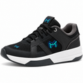 MM Deals Hub Black Mesh Lace-Up Sneakers with White Sole