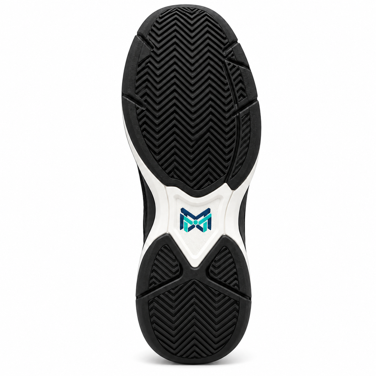 MM Deals Hub Black Mesh Lace-Up Sneakers with White Sole