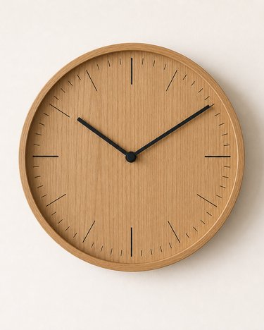 Minimal Oak Wall Clock