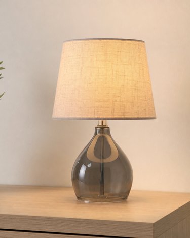Smoked Glass Table Lamp