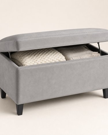 Velvet Storage Ottoman Bench
